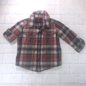 Baby Gap Plaid Button Down with Pockets